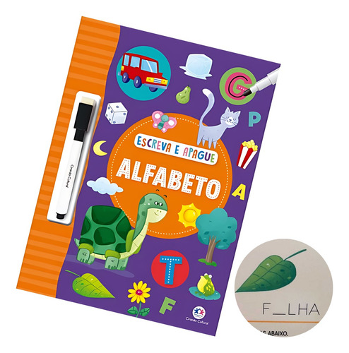 Livro Escreva E Apague - Alfabeto Com Caneta Apagador Aprendizado Infantil