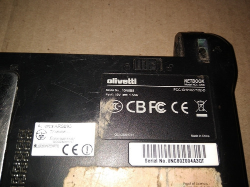 Carcasa Olivetti 10n8b8, Completa Con Bisagras, Flex Y Board
