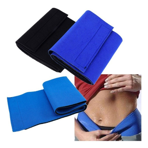 Imagen 1 de 5 de Faja Reductora Unisex Elimina Grasa Cintura Y Abdomen Azul