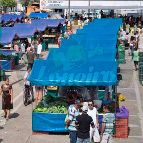 Lona 300 Azul Impermeável Para Barraca De Feira 9x4 Metros