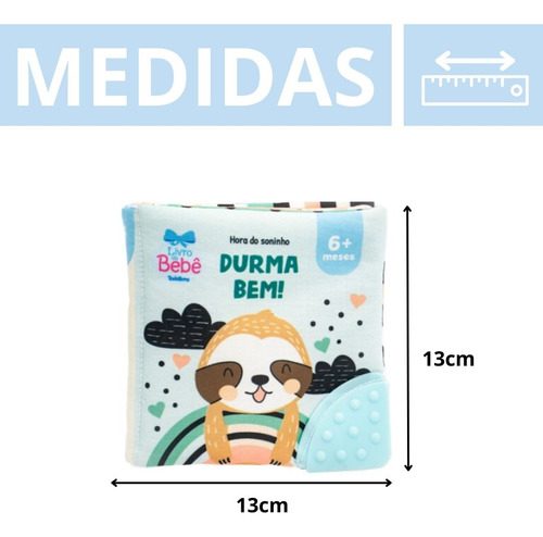 Livro De Pano Com Mordedor- Hora Do Soninho - Durma Bem! Bons Sonhos! Brilha, Brilha! - Montessori Lúdico Sensorial E Visual - Editora Todolivro