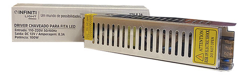 Fonte Driver Chaveada Premium Perfil 12v 8,3a 100w Fita Led