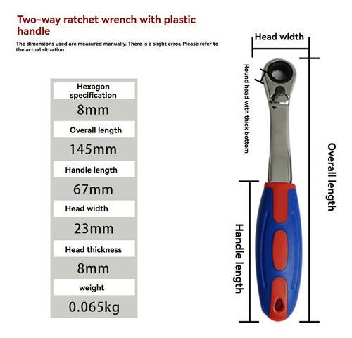 Llave De Trinquete N42 Con Mango De Plástico De 10 Mm, Doble