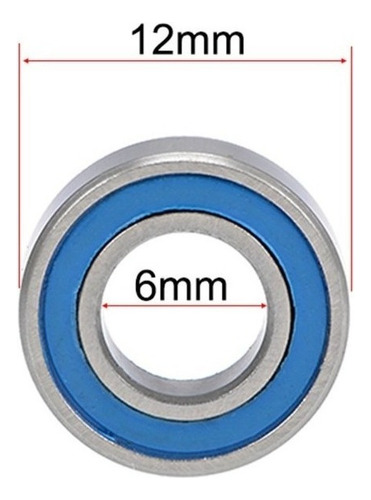 Rodamientos De Bola De Acero Cromado De 6x12x4mm, 10 Pzas