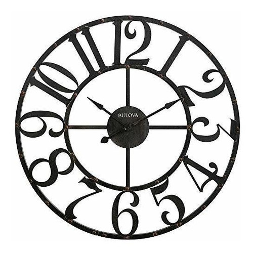 Reloj De Pared Gabriel De Gran Tamaño Bulova C4821, Marrón R