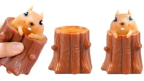 Imagen 7 de 7 de Squishy Ardilla Tronco Árbol Evii Squirrel Antiestress Color