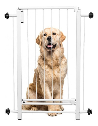 Portao Pet Para Cachorros Segurança Reforçado 95cm A 99cm Cor Branco Jostech