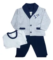 Comprar Conjunto Saquito Y Pantalón De Jackard Con Polo- Cohete
