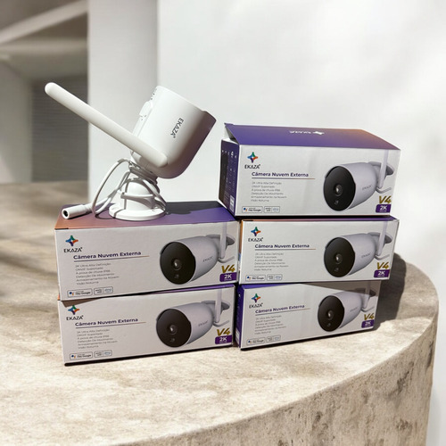 Kit 5 Câmera Inteligente Wi-fi Ekaza 2k 3mp Externa Alexa