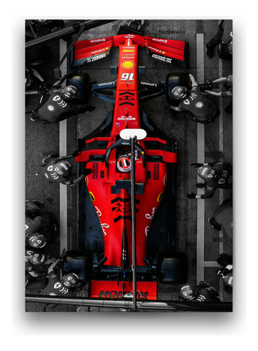 Póster Papel Fotográfico Leclerc Ferrari Formula Uno 45x30