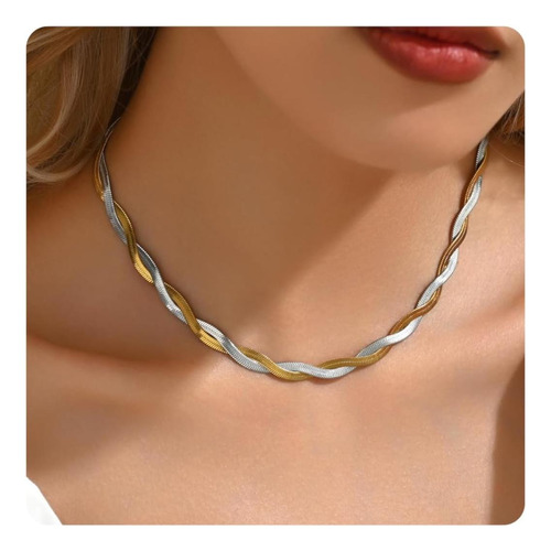Collar De Cadena De Serpiente De Espiga De Oro Mauzew Para M