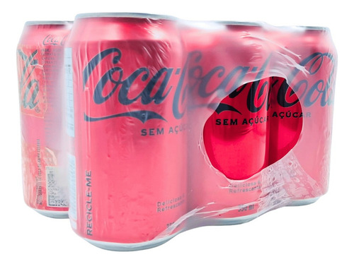 Refrigerante Coca-Cola Zero coca-cola sem açúcar em lata 350 ml pacote x 6
