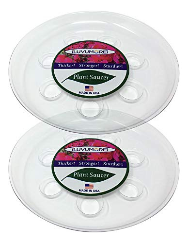 2 Pack Of 8 Inch Clear Round Plant Saucer, Thicker Plas...