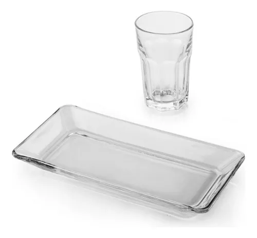 Juego Vasos De Vidrio Lisos 8 Pz 384ml + 8 Pz 473 Ml