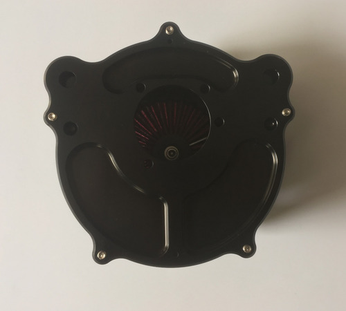 Filtro Alto Flujo Turbine Negro Y Rojo Para Harley Twin Cam