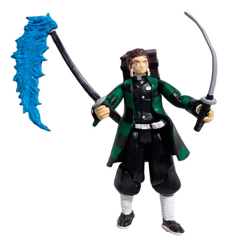 Imagen 2 de 6 de Tanjiro Figura Demon Slayer Articulada Con Accesorios Y Caja
