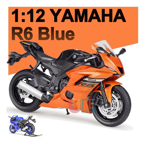 W Compatible Con Yamaha R6 Miniatura Metal Moto Con Base
