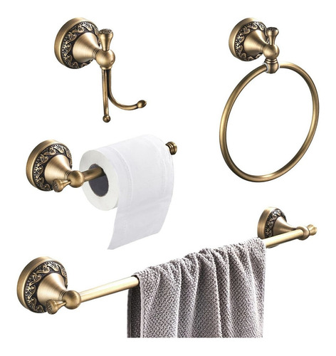 Set De 4 Accesorios Para Baño Bronce Antiguo Bathsir -7mjg4