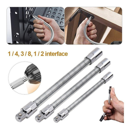 3pcs Chave Catraca Extensor De Soquete 1/4 3/8 1/2