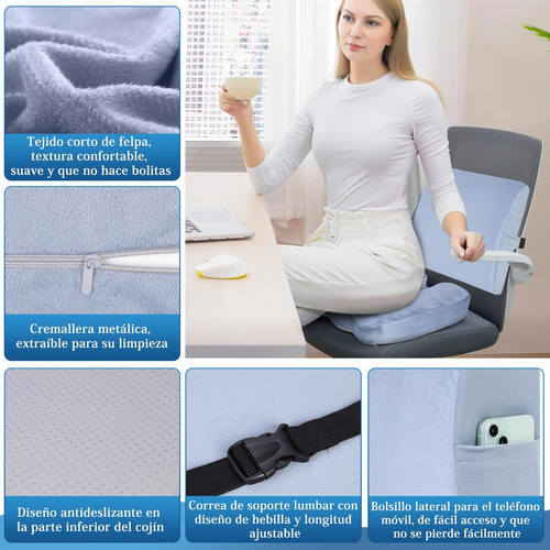 Cojín Asiento Espuma Viscoelástica, Cojín Asiento Ergonómico