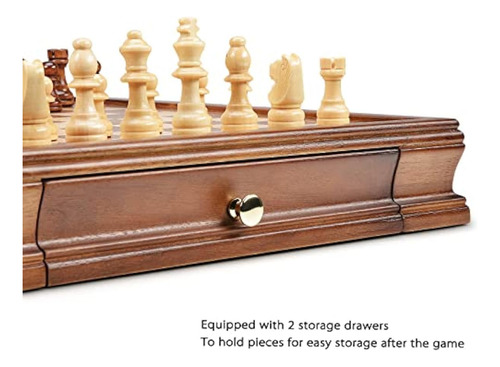 Amerous Juego De Ajedrez Magnético De Madera De