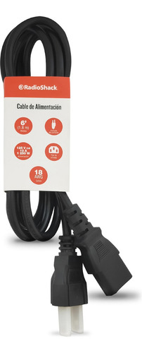 Extensión Eléctrica 1.8m Rys-2 Radioshack Color Negro