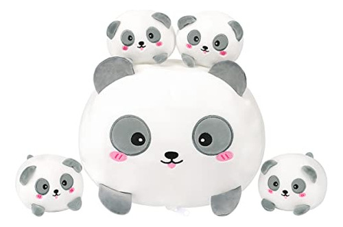 Cute Panda Mommy Stuffed Animal With 4 Little Baby Pand...