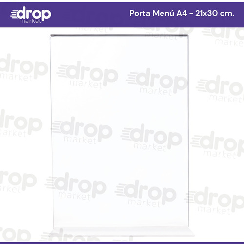 Imagen 5 de 10 de Porta Menú Acrílico 21x30 A4 Restaurante Qr Hoja X 1u.