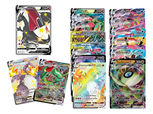 Kit Charizard V Shiny +54 Cartas Pokémon V Vmax Gx Holo