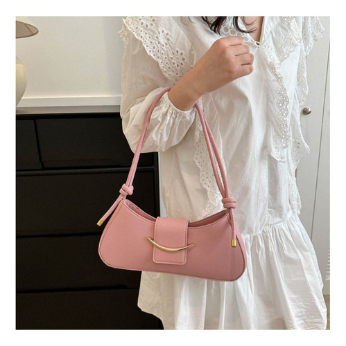 Bolso Bandolera De Cuero Pu Con Estilo Blanco Para Mujer