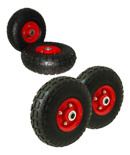 Imagen 3 de 10 de Pack 4 Ruedas Inflables 10 Pulgadas Para Yegua Carro 4 Pzs