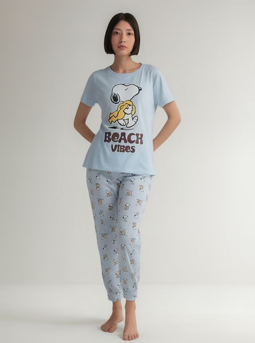 Conjunto Pijama Snoopy Peanuts Azul