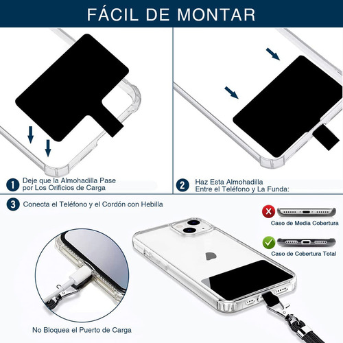 Cordón Para Teléfono Celular, 7 Paquetes, Correa Ajustable,