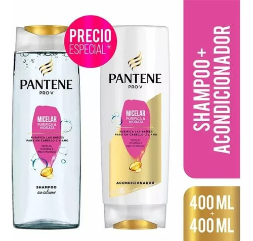 Pack Shampoo + Acondicionador Pantene Micelar 400ml