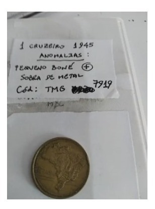 Anômala 1 Cruzeiro 1945 Pequeno Boné C/ Sobra Metal Tmg7919 (Usado)