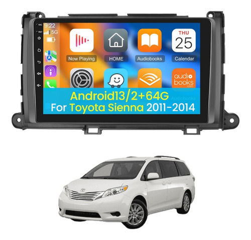 Estereo Android Toyota Sienna 2012 Android Auto & Carplay