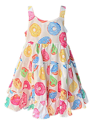 Vestido De Verano Para Niñas Pequeñas Con Diseño De Donas