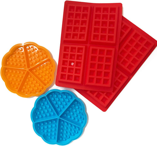 Conjunto De 4 Moldes De Gofres De Silicona (corazón Y Forma