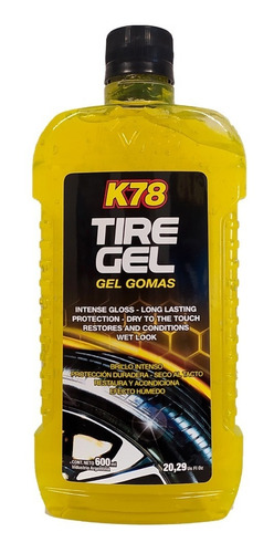K78 Tire Gel Brillante P/ Cubiertas Neumaticos Gomas