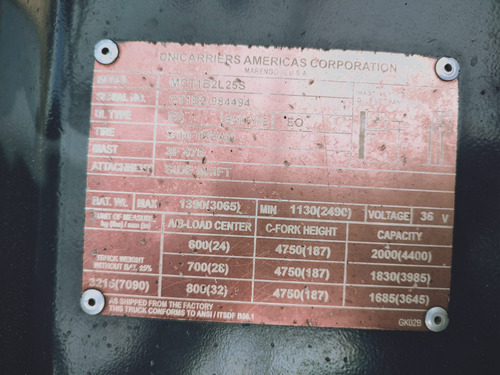 Montacargas Usado / 2.5 T / Año 2019 / Bxc50n / Bxc-984494