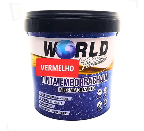 Tinta Emborrachada Ultra Flexível Impermeável Cores Gl 3,6l Cor Vermelho