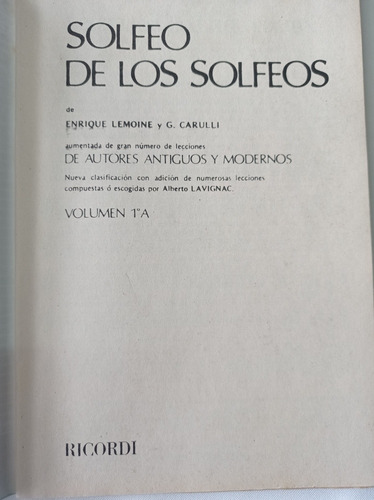 Imagen 2 de 2 de Solfeo De Los Solfeos Volumen 1a - Libro De Solfeo