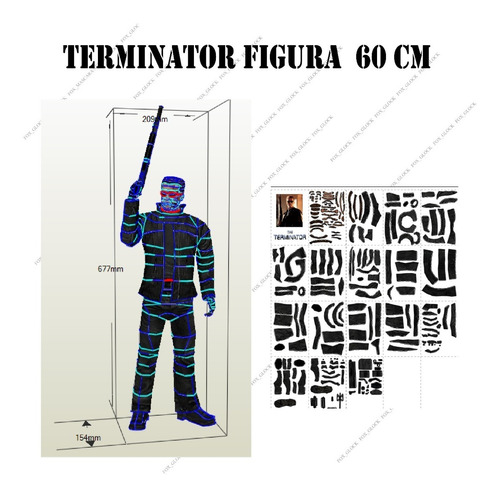 Terminator Figura 60 Cm Papercraft