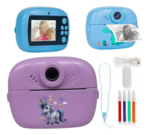 Camara Infantil Con Impresora Digital Instantánea Violeta