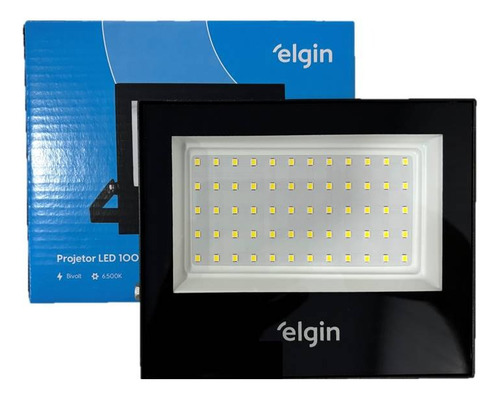 Kit Com 8 Refletores Elgin 100w 6500k Cor Da Luz Branco Frio
