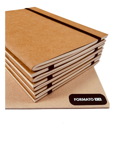 Cuaderno Abrochado A6 Rayado Con Tapa Kraft X 5