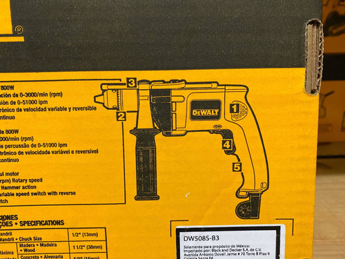 Taladro Percutor 1/2 Vel Variable Reversible Dw508s Dewalt