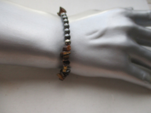 Vishudi Pulsera Hematita Y Ojo De Tigre