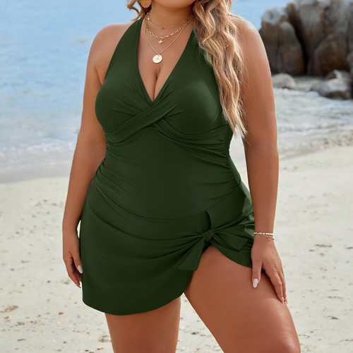 Swi Con Cuello En V Liso Sin Abertura En La Espalda, Talla G