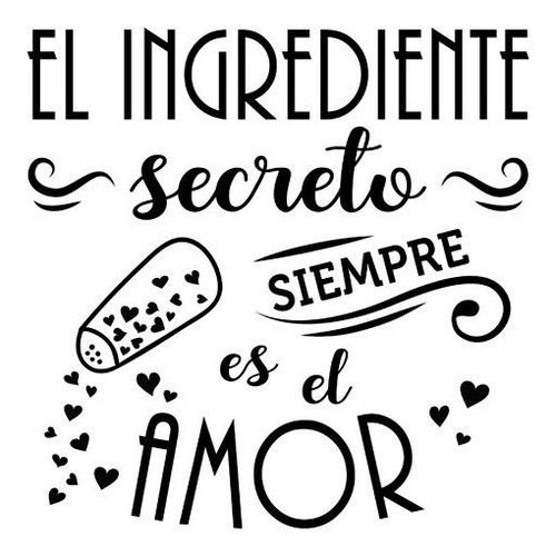 Vinilo Decorativo Pared Frases Cocina El Ingrediente 60x60cm